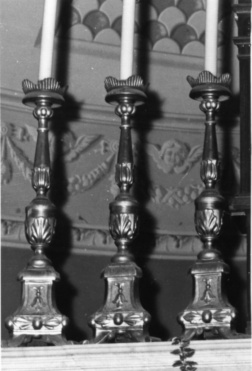 candeliere, serie - bottega emiliana (metà sec. XIX)
