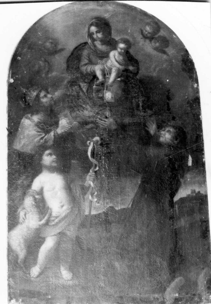 Madonna con Bambino e San Luigi IX, San Giovanni Battista e Sant'Antonio da Padova (dipinto) - ambito toscano (?) (metà sec. XVII)