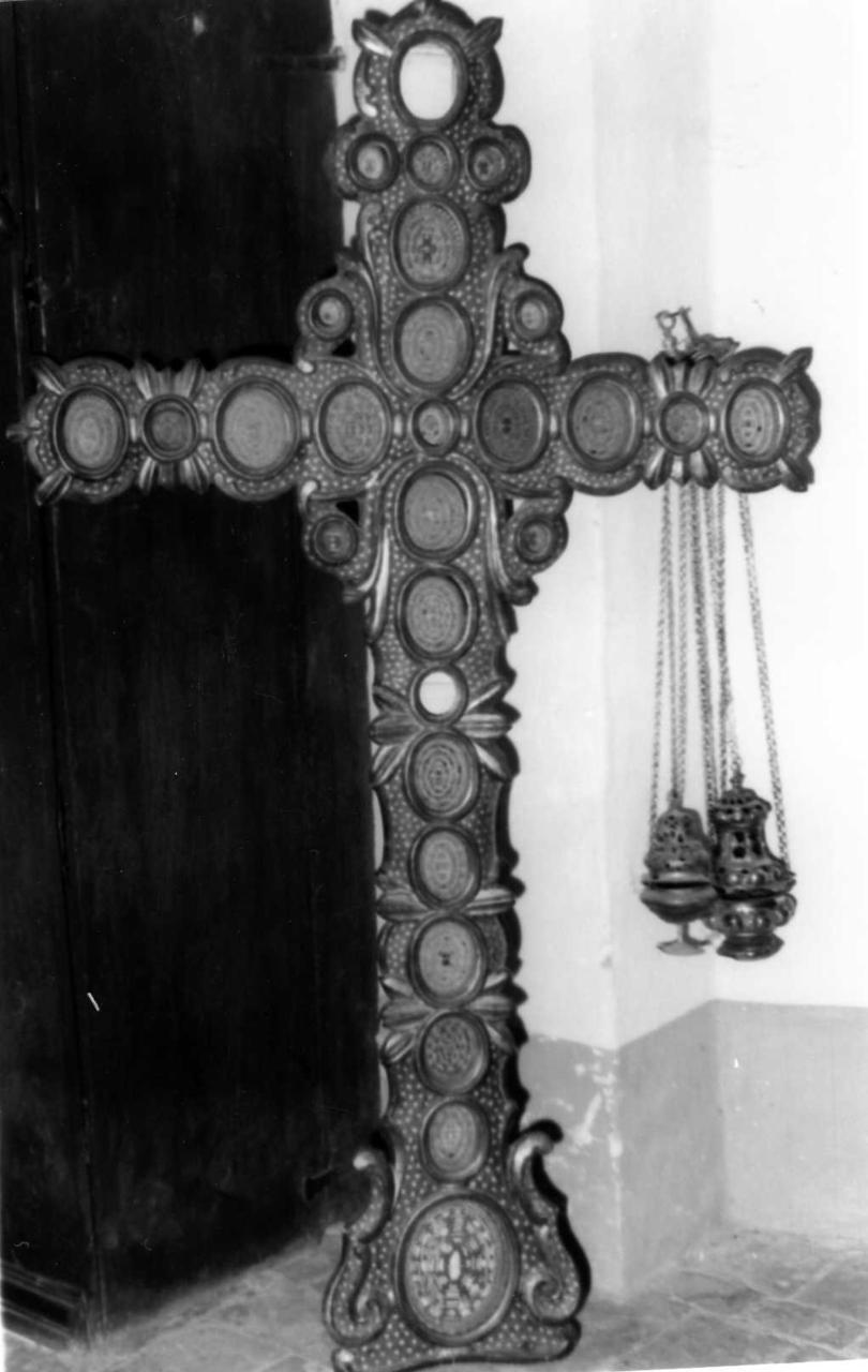 reliquiario - a croce - bottega modenese (seconda metà sec. XVIII)