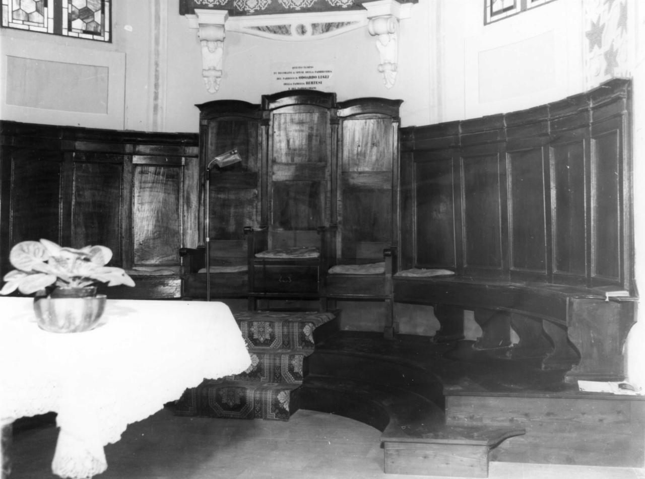 stalli del coro - bottega carpigiana (inizio, seconda metà sec. XVIII, sec. XIX)