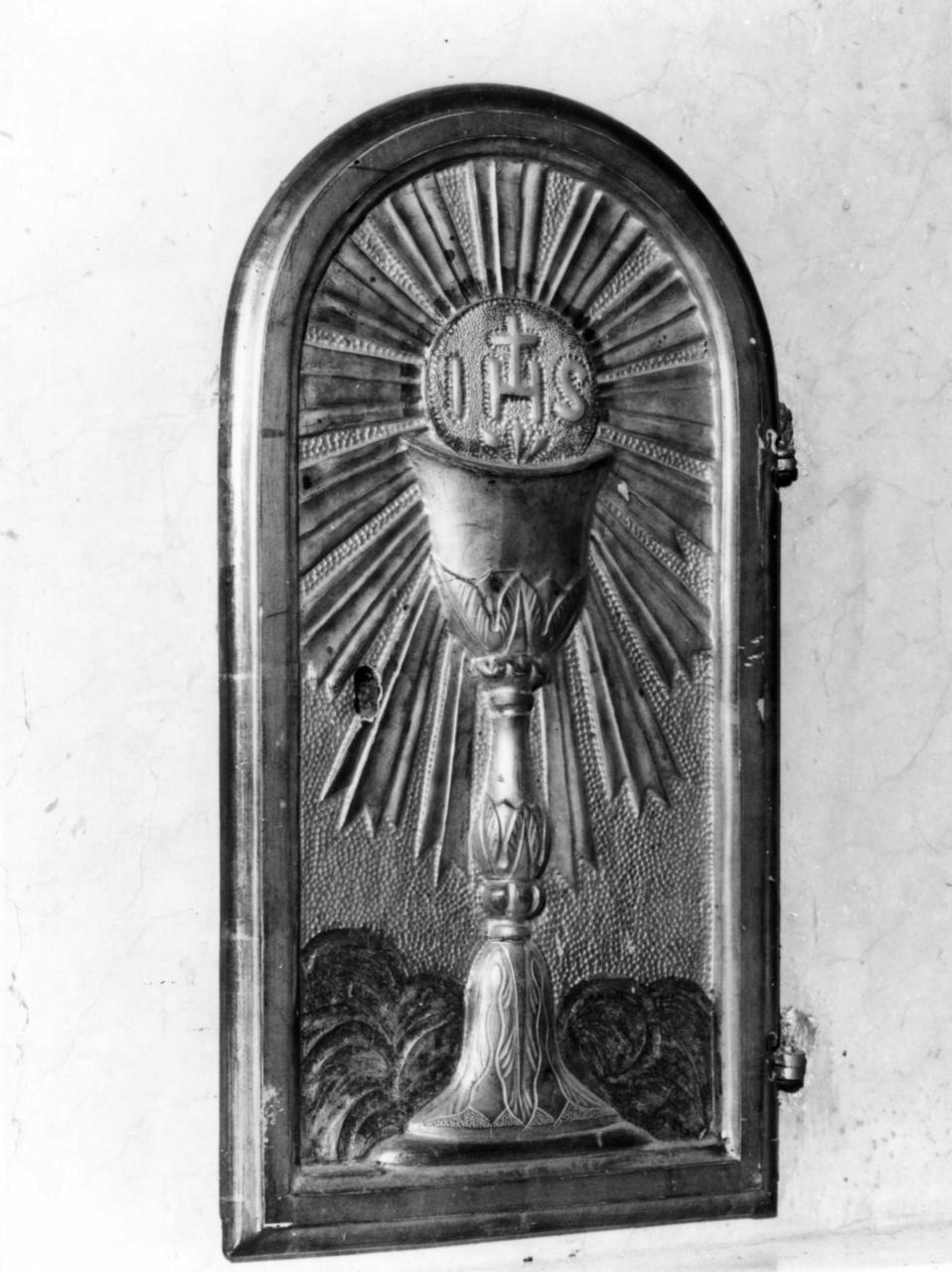 calice eucaristico (sportello di tabernacolo, coppia) - bottega carpigiana (metà sec. XIX)