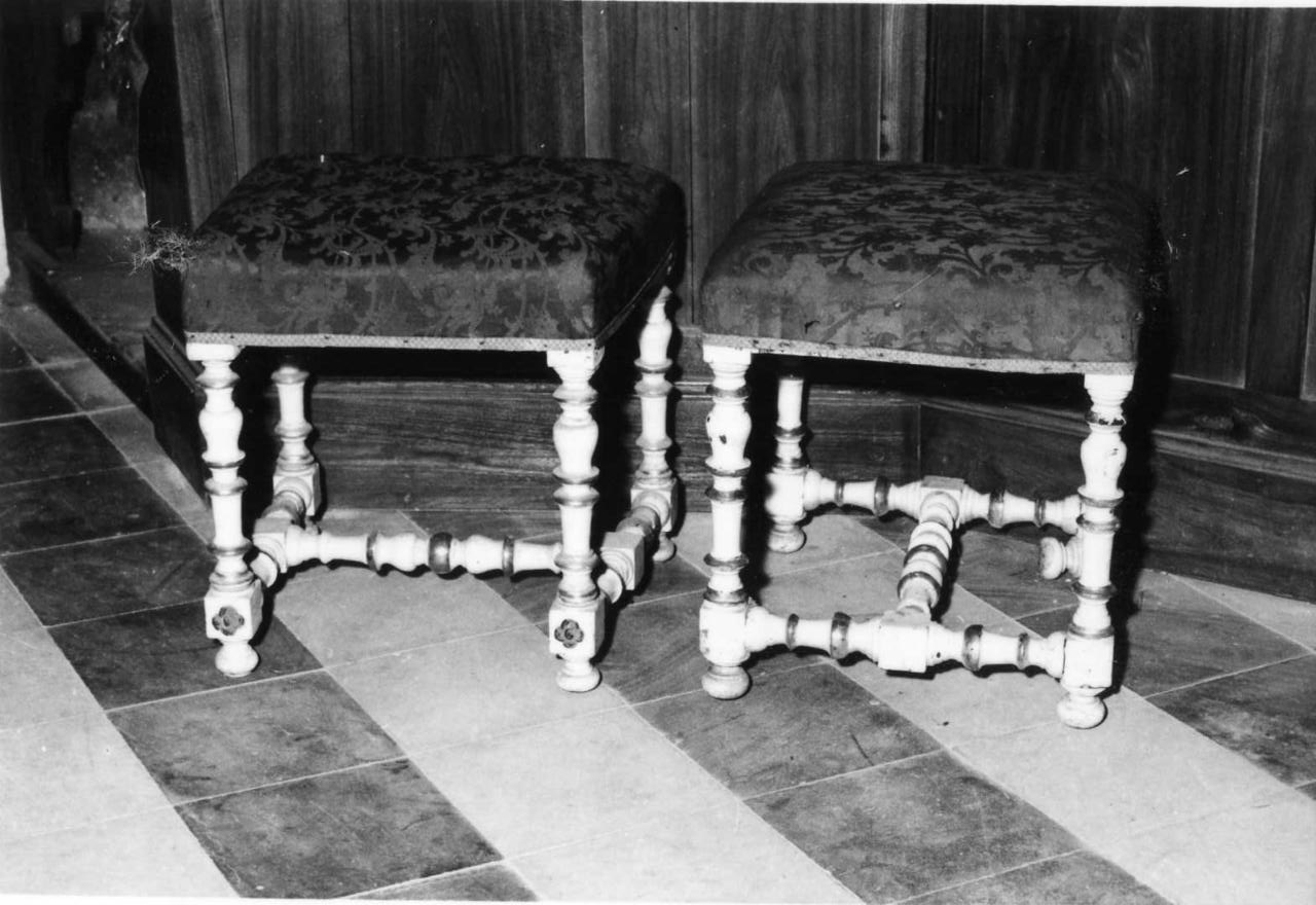 sgabello, serie - bottega emiliana (seconda metà sec. XVIII)