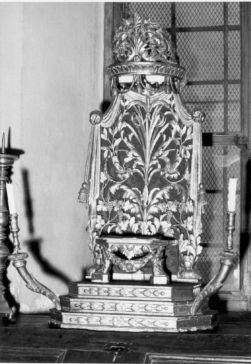 tronetto per esposizione eucaristica - manifattura emiliana (metà sec. XIX)