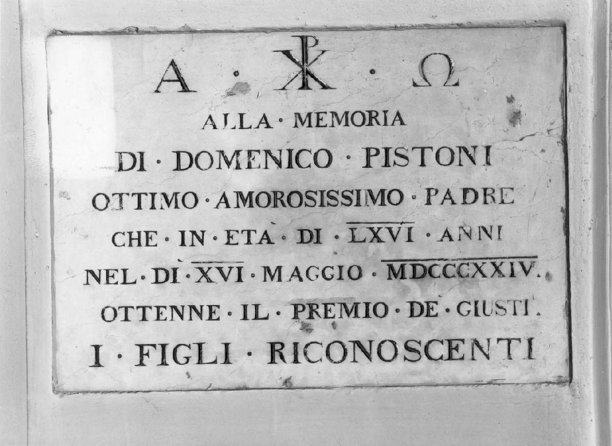 lapide commemorativa - manifattura sassolese (sec. XIX)