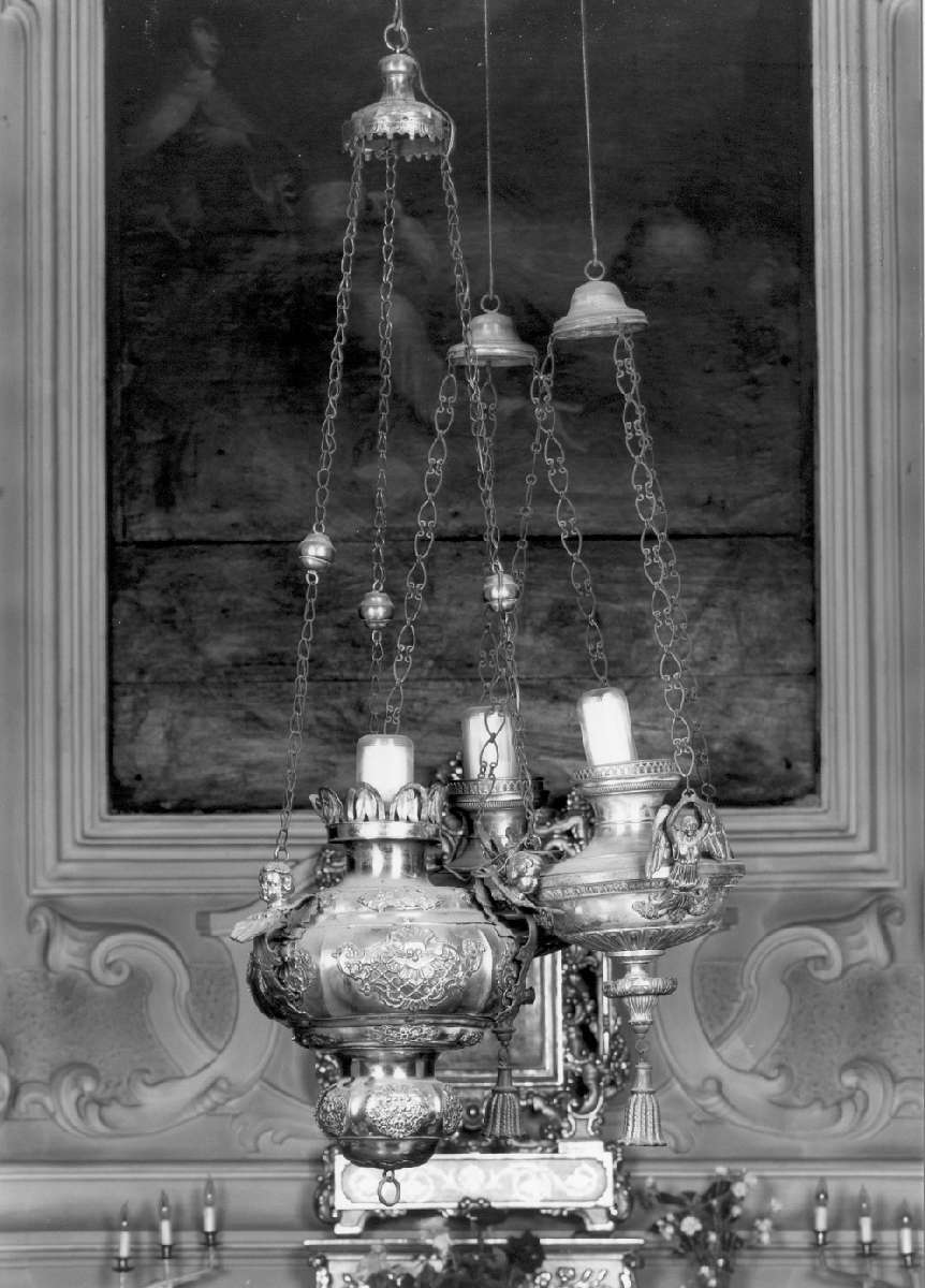 lampada pensile - manifattura emiliana (seconda metà sec. XIX)