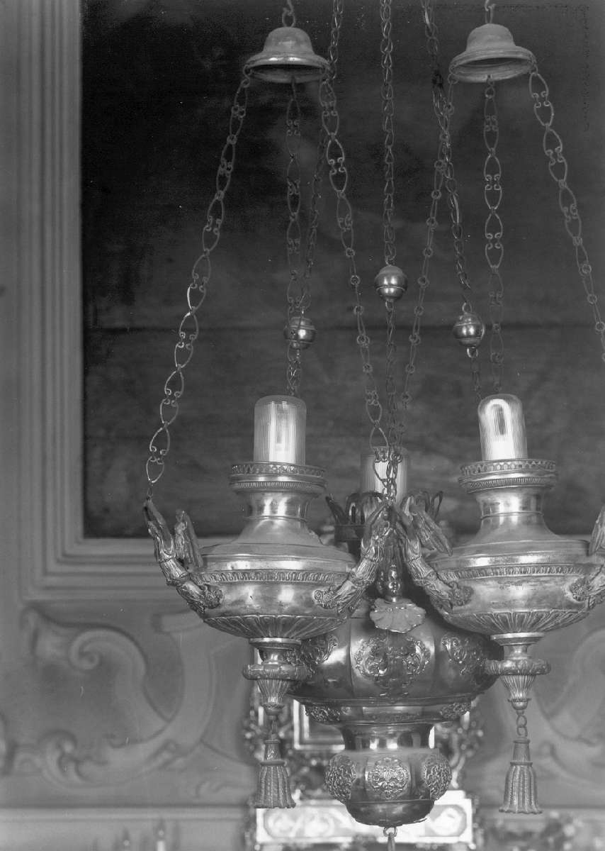 lampada pensile, serie - produzione emiliana (seconda metà sec. XIX)