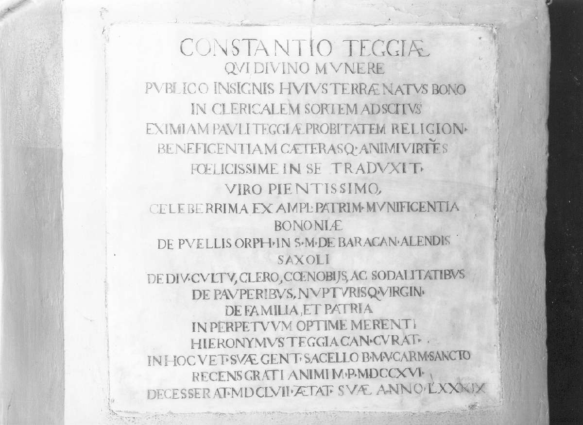 lapide commemorativa - manifattura sassolese (sec. XVIII)
