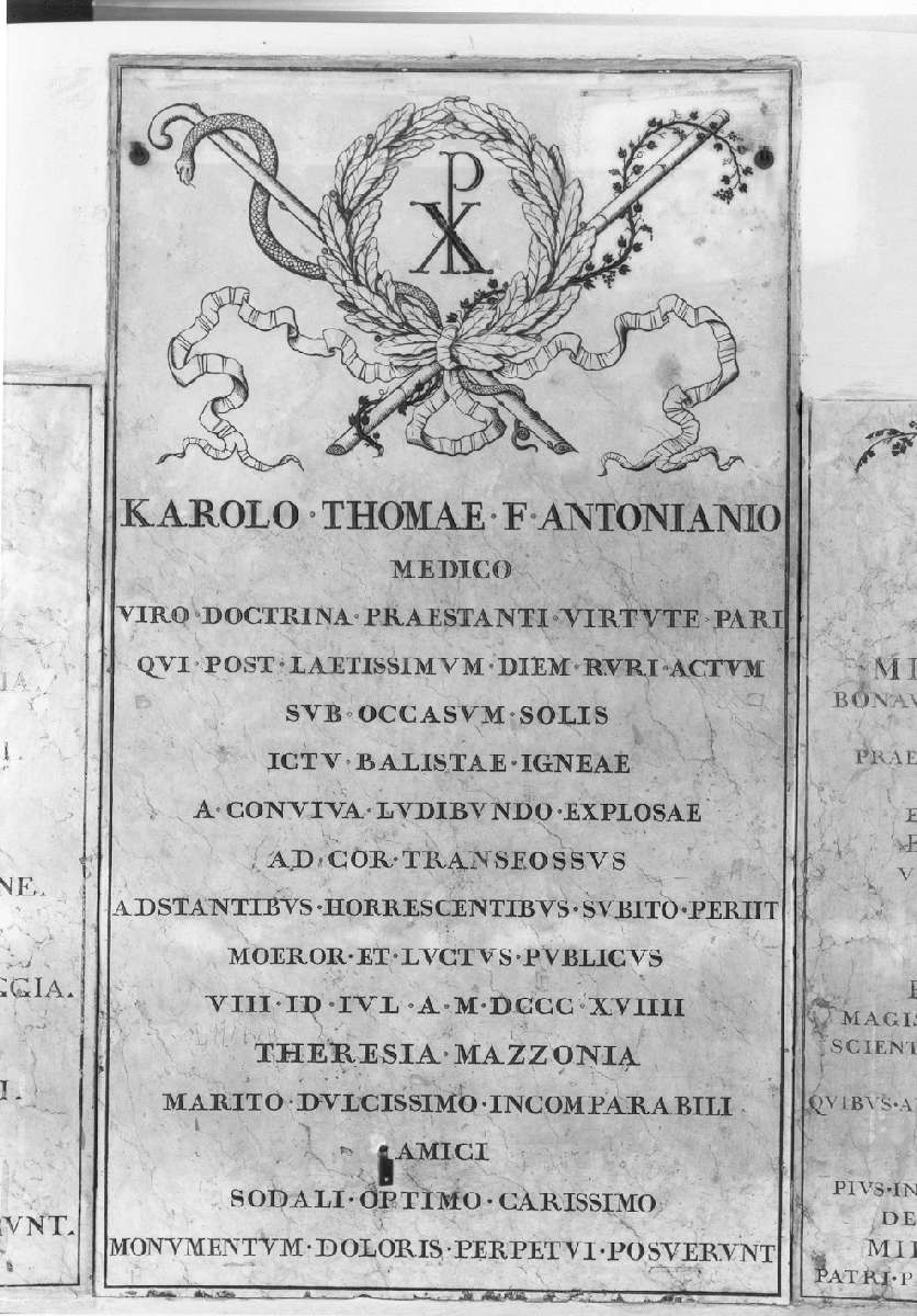 lapide commemorativa - manifattura sassolese (sec. XIX)