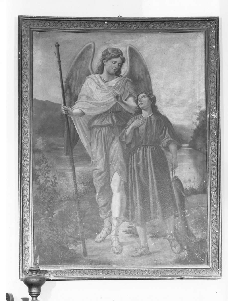 Tobiolo e l'angelo (dipinto) di Onori T (primo quarto sec. XX)
