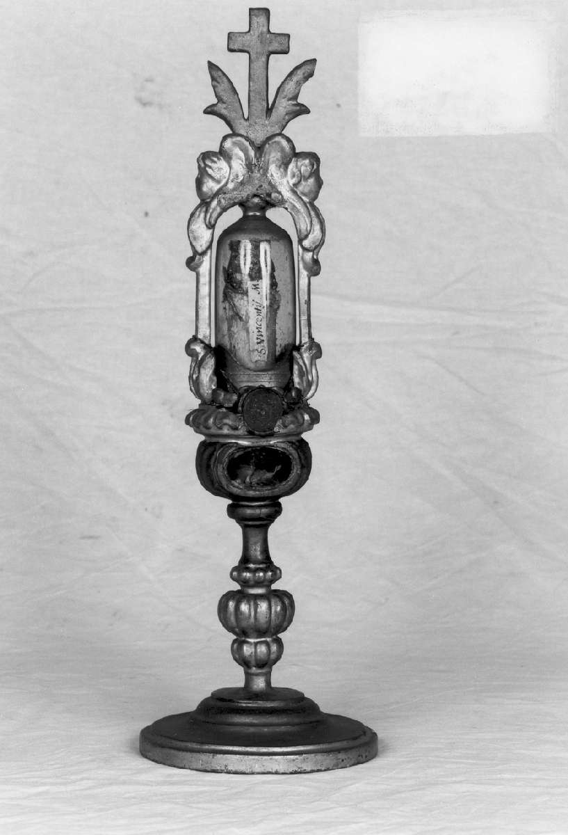 fiala di pellegrinaggio, serie - manifattura emiliana (seconda metà sec. XVII)