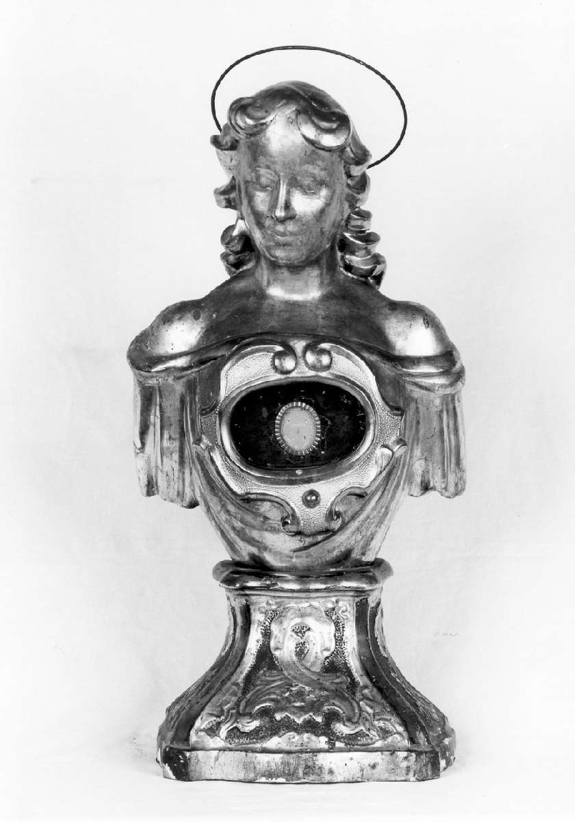 busto di santa (reliquiario - a busto) - manifattura emiliana (metà sec. XIX)