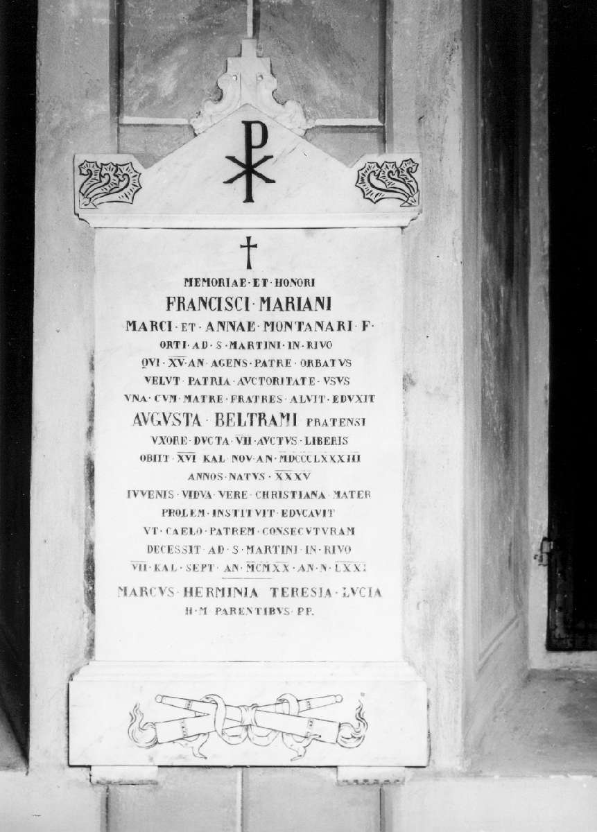 lapide commemorativa - manifattura reggiana (sec. XX)