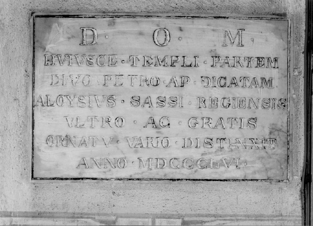 lapide celebrativa - manifattura reggiana (sec. XIX)