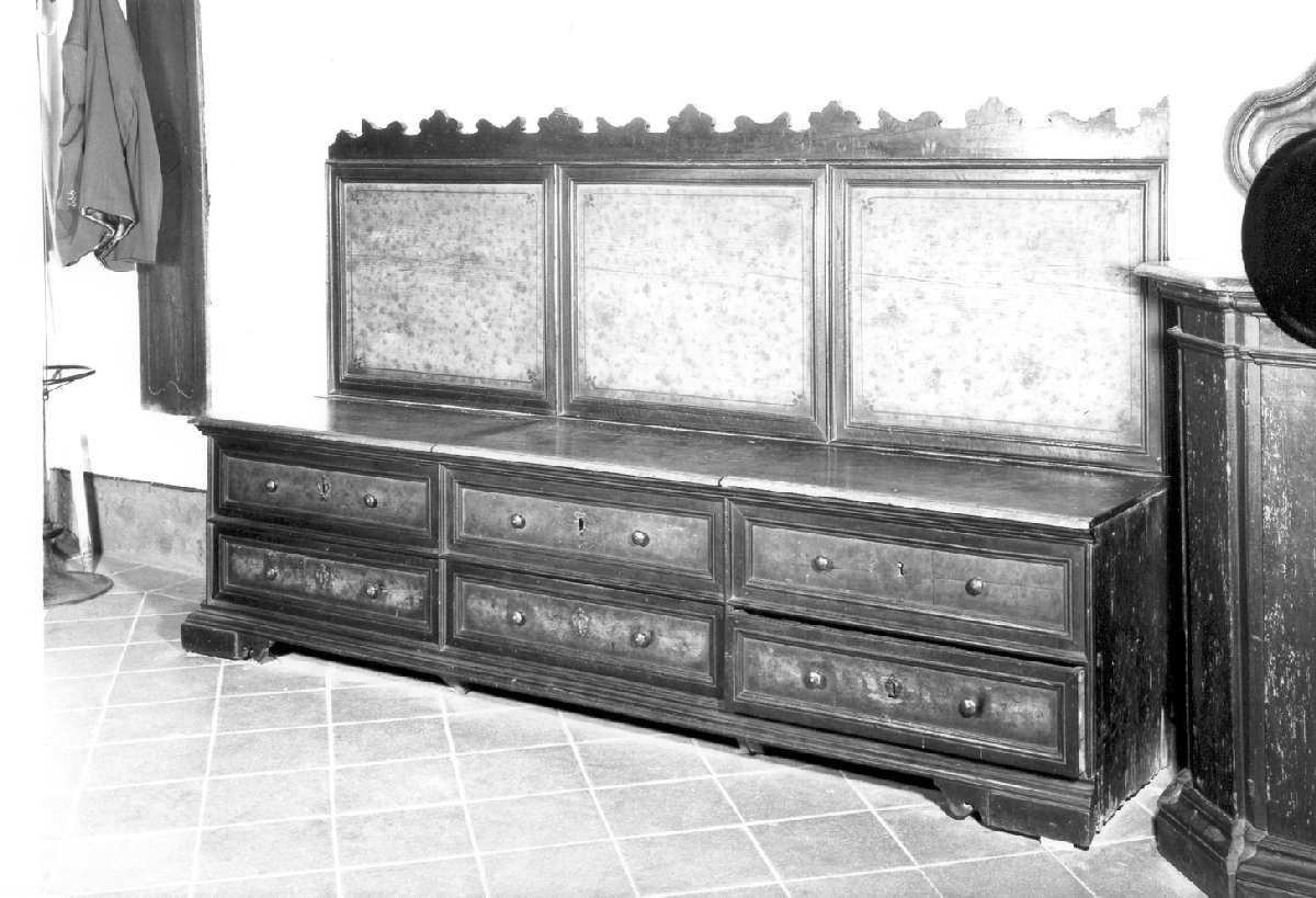 cassapanca, serie - manifattura reggiana (metà sec. XIX)