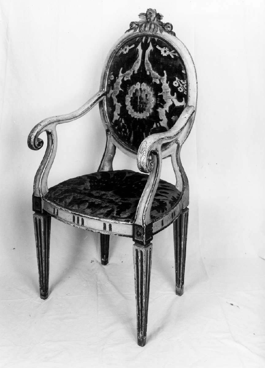 sedia - a braccioli - manifattura reggiana (secc. XVIII/ XIX)