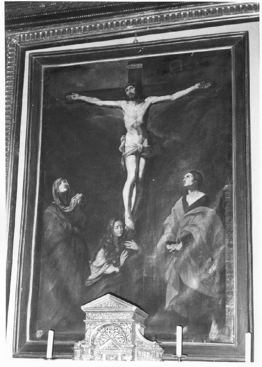 crocifissione di Cristo con la Madonna, Santa Maria Maddalena e San Giovanni (dipinto) di Desani Pietro (attribuito) (sec. XVII)