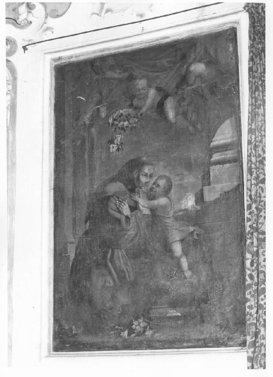 Sant'Antonio da Padova adora Gesù Bambino (dipinto) - ambito emiliano (sec. XVIII)