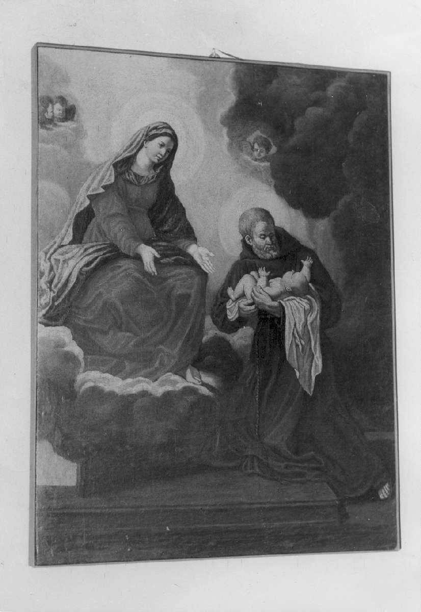 Madonna in Gloria con San Felice da Cantalice che adora il Bambino (dipinto) - ambito emiliano (seconda metà sec. XVIII)