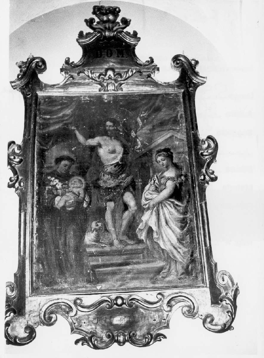 San Giovanni Battista, Sant'Antonio da Padova con Bambino, Santa Apollonia (dipinto) - ambito emiliano (prima metà sec. XVIII)