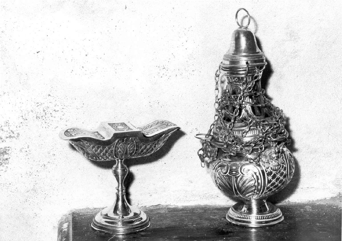 servizio per incensazione, insieme - manifattura emiliana (seconda metà sec. XIX)