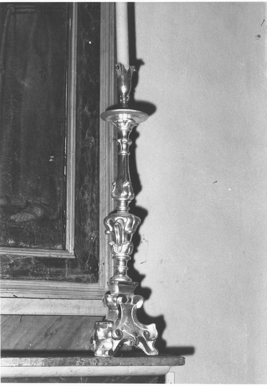 candeliere d'altare, serie - manifattura emiliana (fine/inizio secc. XVIII/ XIX)