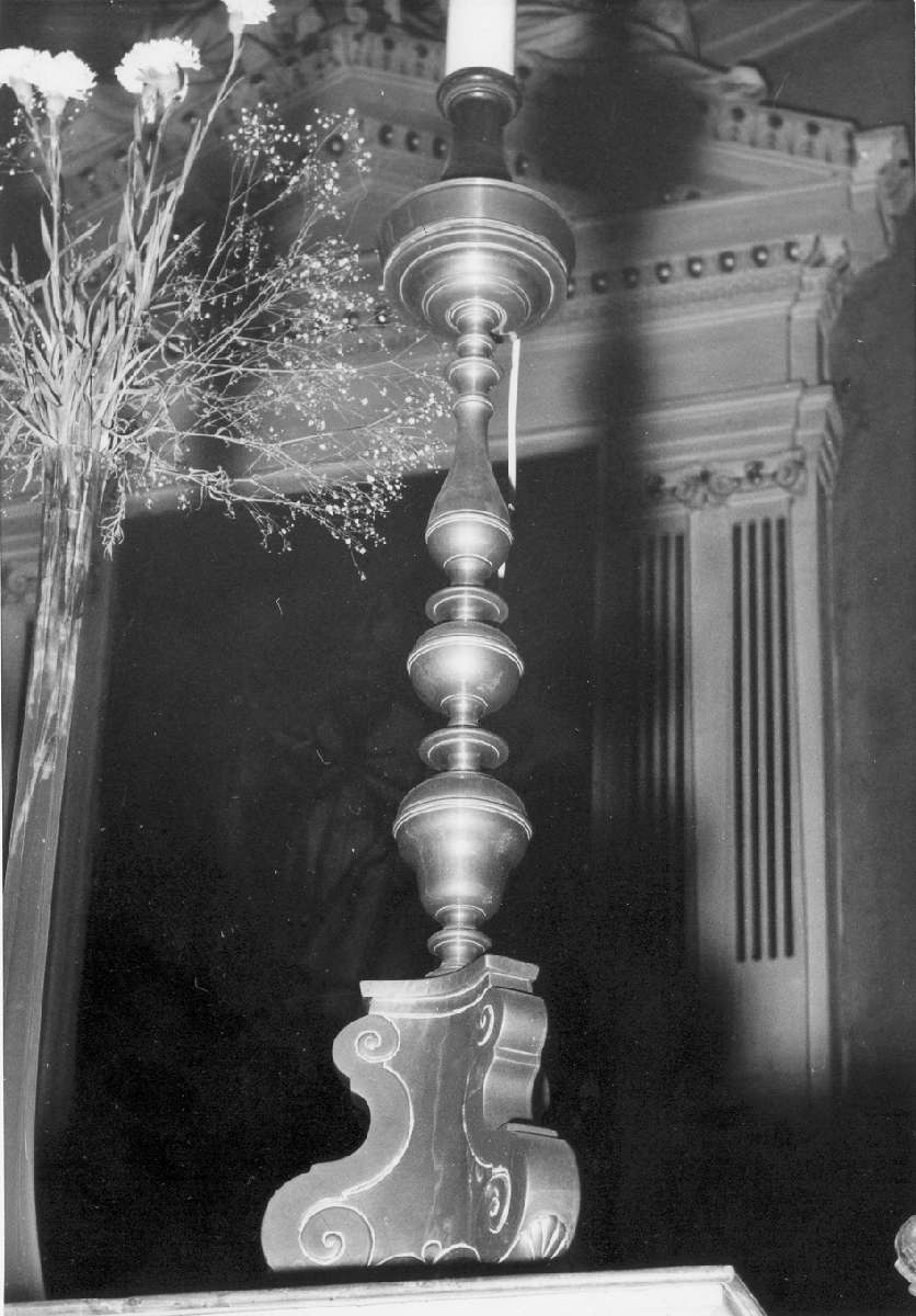 candeliere d'altare, serie - manifattura emiliana (metà sec. XIX)