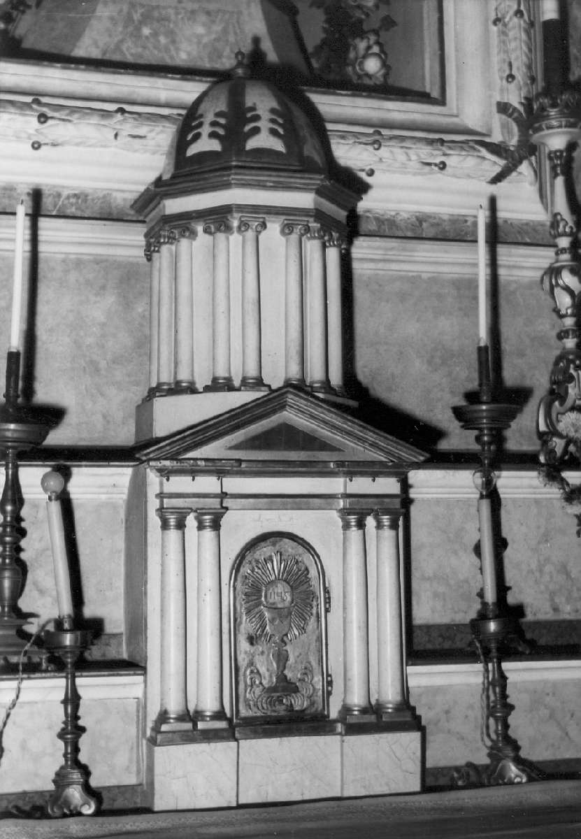 tabernacolo - a frontale architettonico - manifattura emiliana (prima metà sec. XIX)