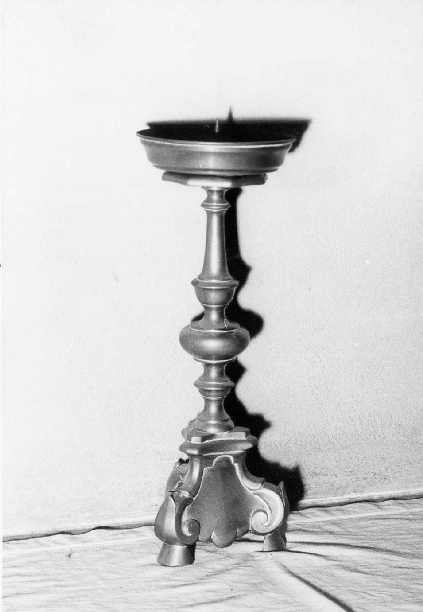 candeliere d'altare, serie - manifattura emiliana (seconda metà sec. XIX)