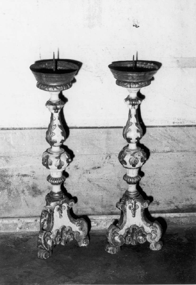 candeliere d'altare, serie - manifattura emiliana (ultimo quarto sec. XVIII)