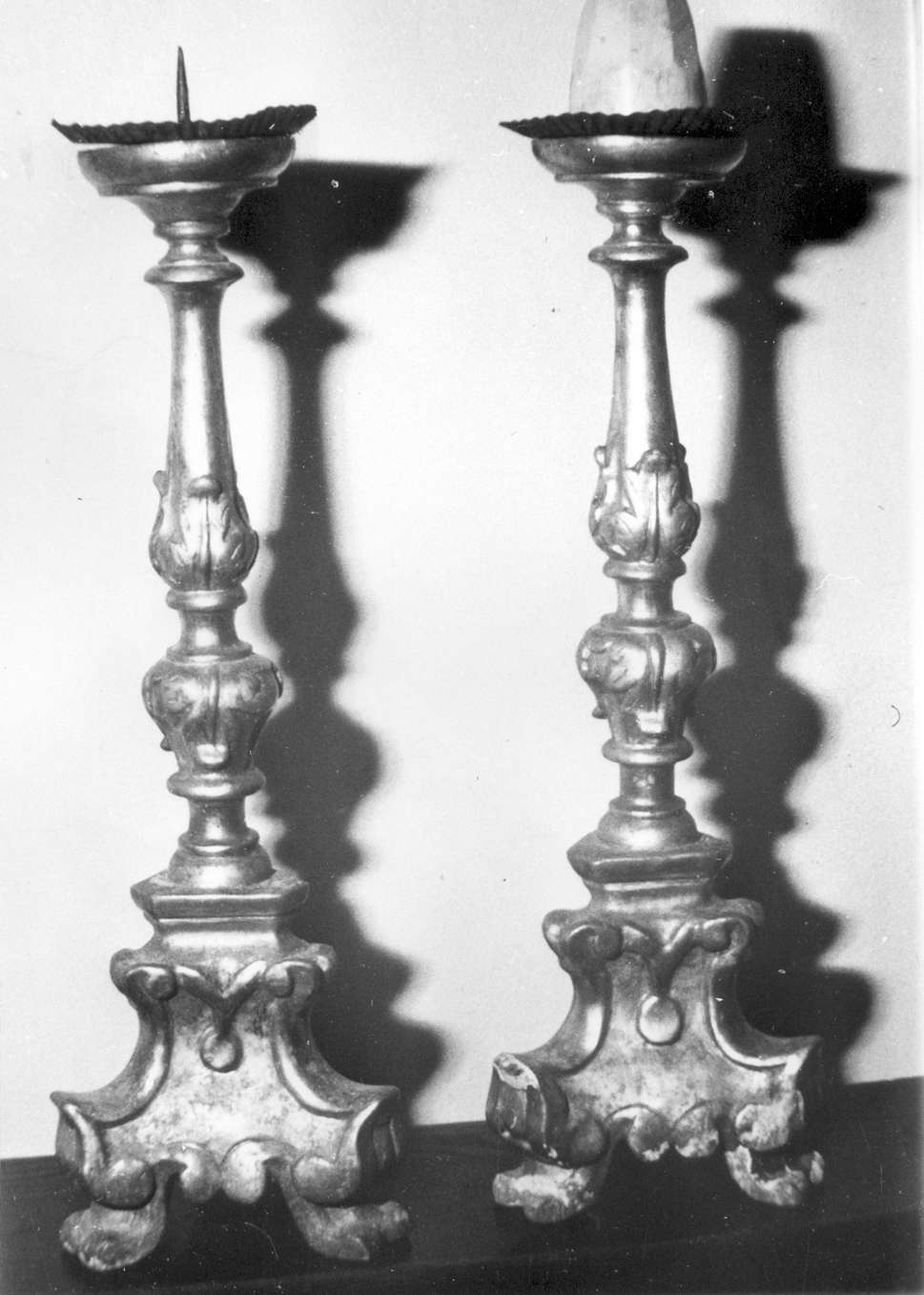 candeliere d'altare, serie - manifattura emiliana (fine/inizio secc. XVIII/ XIX)