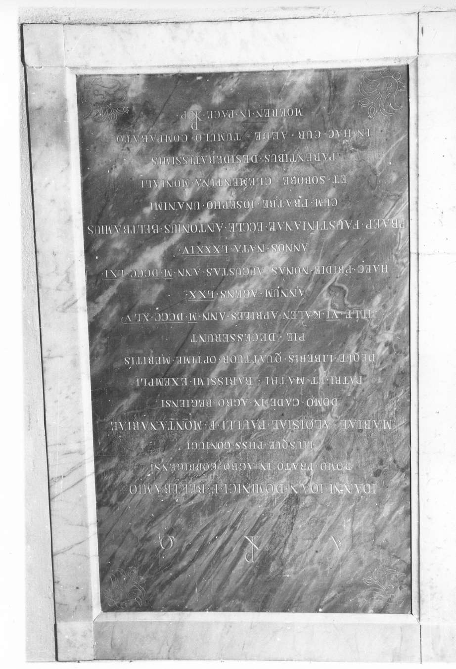 lapide commemorativa - manifattura reggiana (sec. XIX)