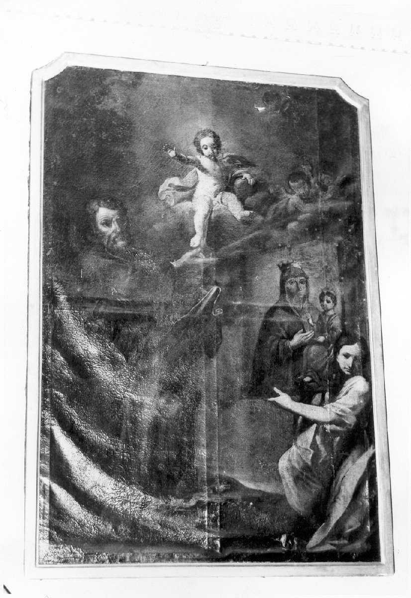 San Luca Evangelista addita l'immagine della Madonna (dipinto) di Consetti Antonio (attribuito) (metà sec. XVIII)