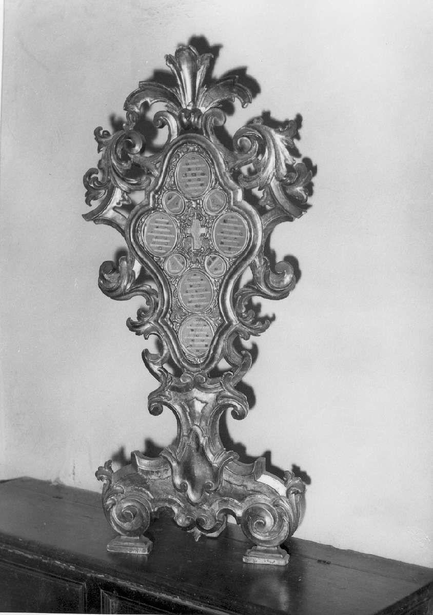 reliquiario - a tabella - manifattura bolognese (metà sec. XVIII)