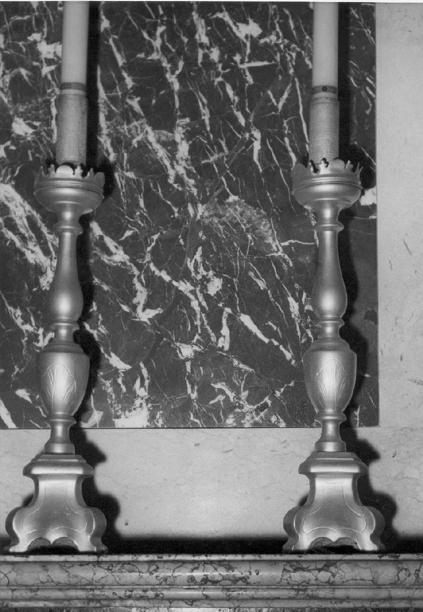 candeliere d'altare, serie - produzione modenese (metà sec. XIX)
