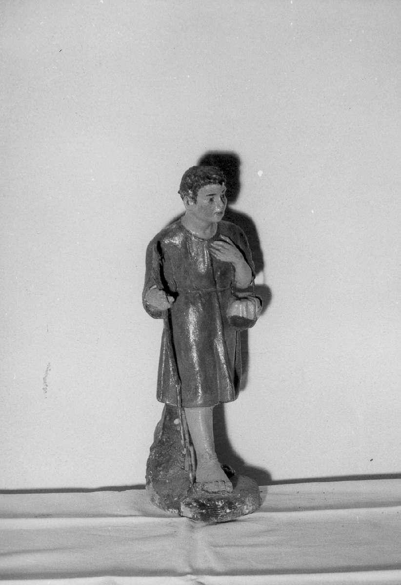 pastore (statuetta di presepio, elemento d'insieme) di Bisi Ciro (attribuito) (fine sec. XIX)