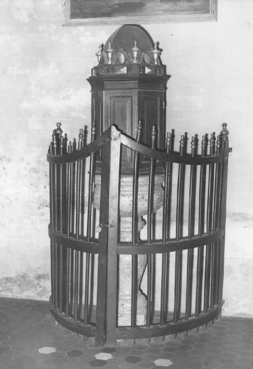 fonte battesimale - manifattura modenese (sec. XVII, sec. XIX)