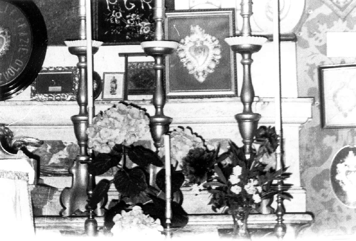 candeliere d'altare, serie - manifattura emiliana (metà sec. XIX)