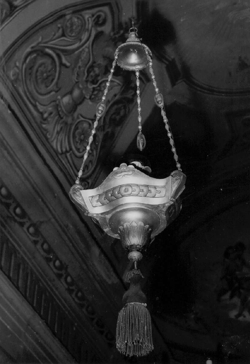 lampada pensile, elemento d'insieme - manifattura emiliana (metà sec. XIX)