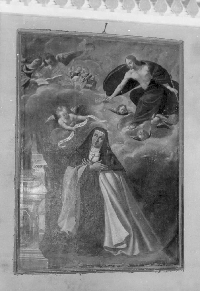 Santa Teresa d'Avila incoronata da Cristo (dipinto) - ambito emiliano (primo quarto sec. XVIII)