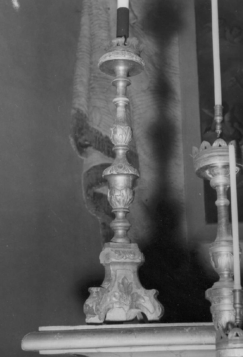 candeliere d'altare, serie - manifattura emiliana (metà sec. XIX)