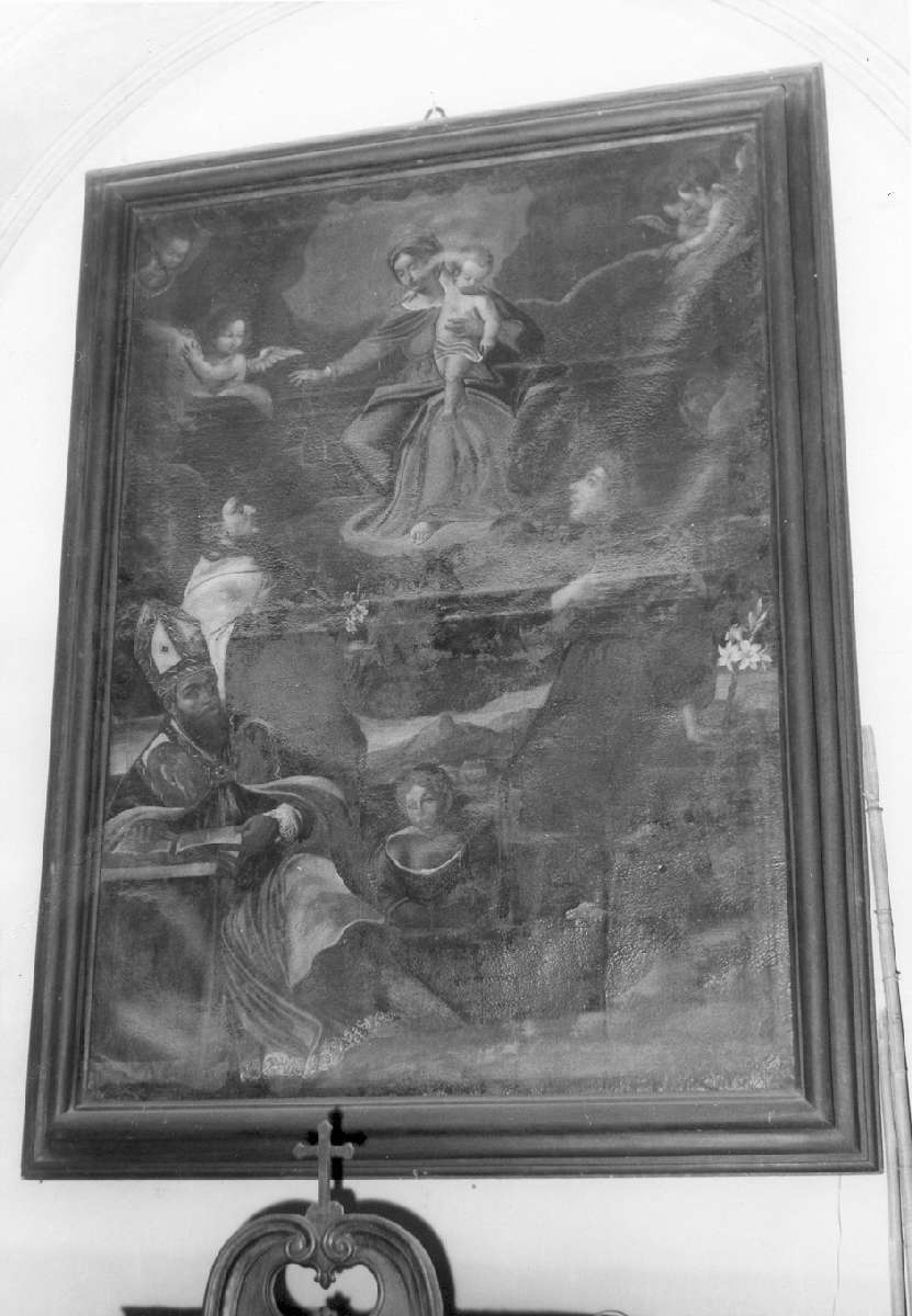 Madonna del Carmelo con Sant'Antonio da Padova, Sant'Alberto carmelitano e Sant'Agostino (dipinto) - ambito emiliano (metà sec. XVII)