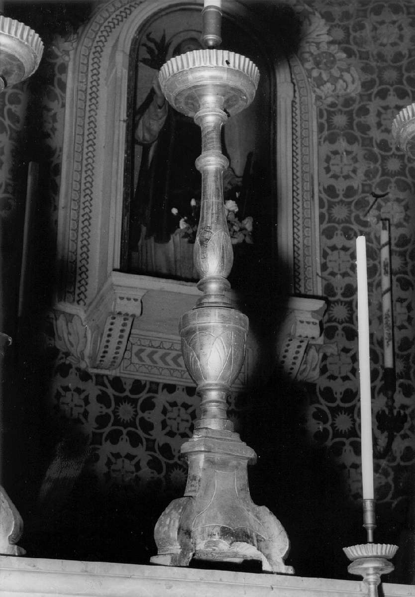 candeliere d'altare, serie - manifattura emiliana (prima metà sec. XIX)