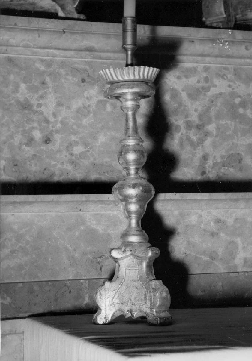 candeliere d'altare, serie - manifattura emiliana (metà sec. XIX)