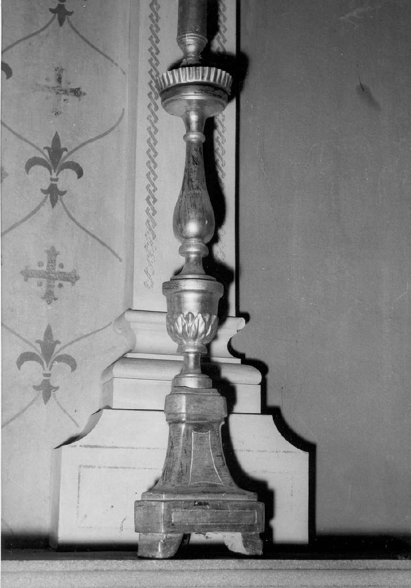 candeliere d'altare, serie - manifattura emiliana (prima metà sec. XIX)