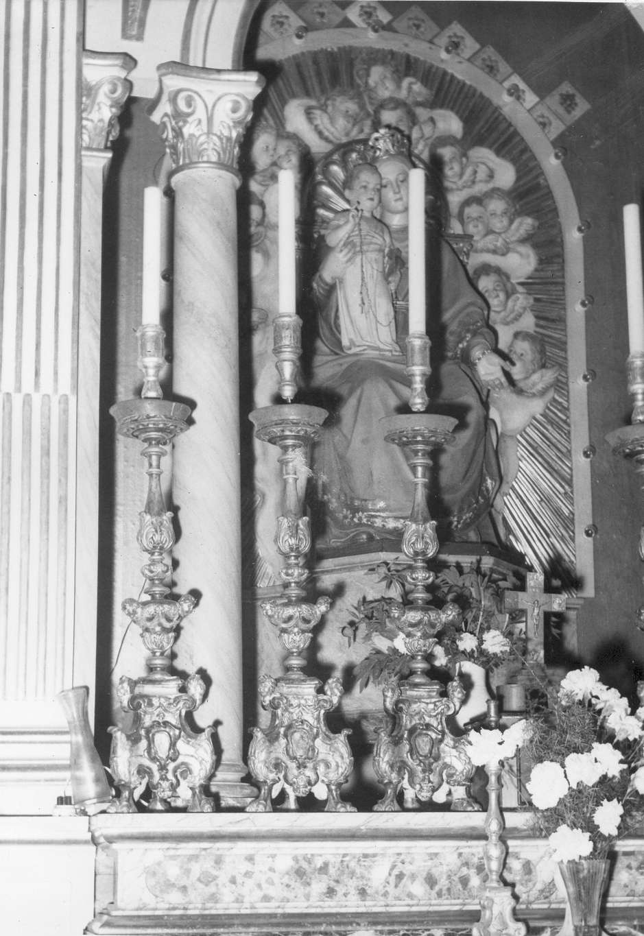 candeliere d'altare, serie - manifattura emiliana (fine/inizio secc. XVII/ XVIII)