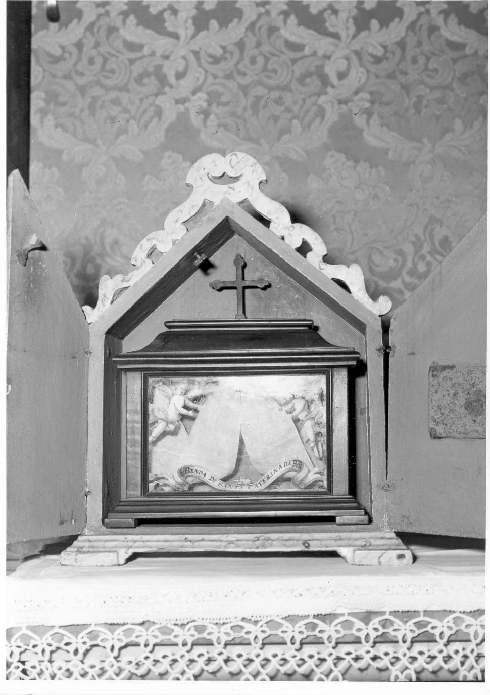 reliquiario a teca - a urna - manifattura emiliana (inizio sec. XVIII)