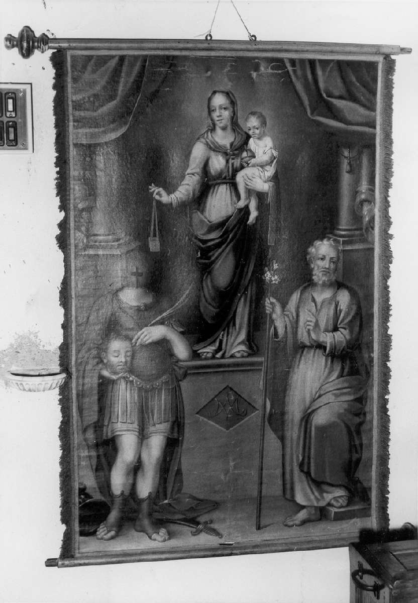 Madonna con Bambino con San Donnino e San Giuseppe (stendardo processionale) - ambito reggiano (sec. XIX)
