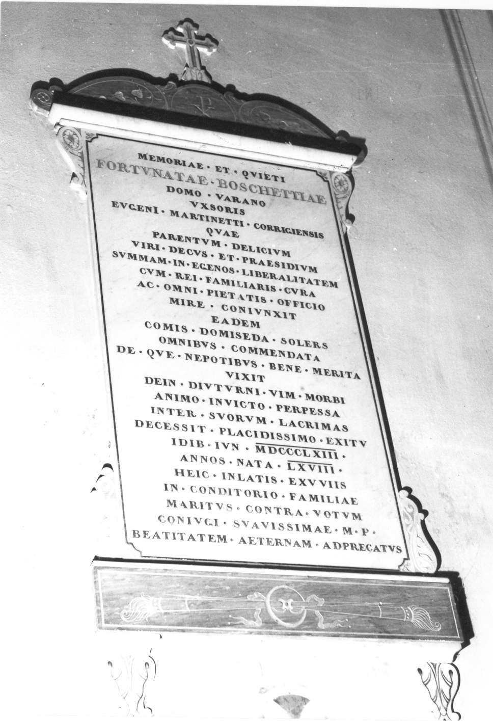 lapide commemorativa - manifattura reggiana (sec. XIX)