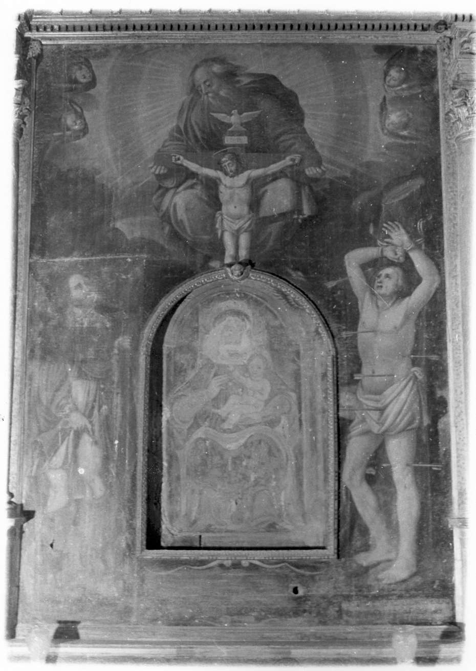 Trinità con San Rocco e San Sebastiano (dipinto) - ambito reggiano (sec. XVII)