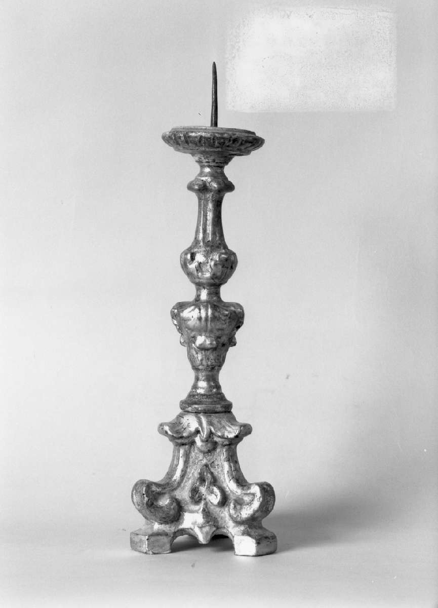 candeliere d'altare, serie - manifattura emiliana (fine/inizio secc. XVIII/ XIX)